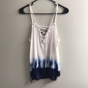 Blue and white top
